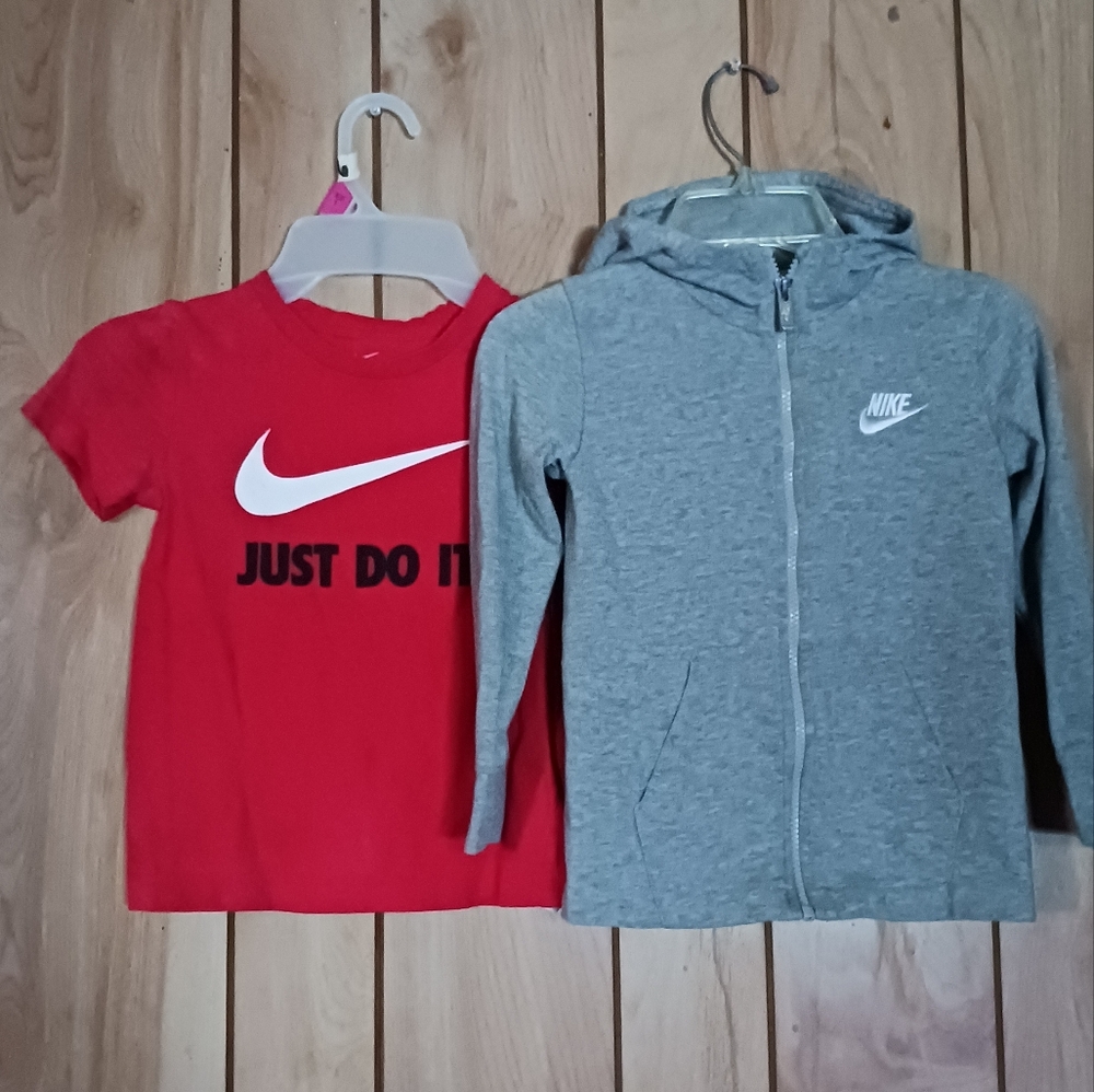 Nike athletic hooded jacket and Nike top #bundle